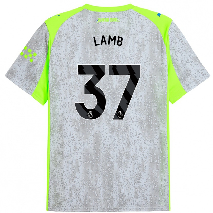 Danxen Niño Camiseta Teddie Lamb #37 Gris Amarillo Equipación Tercera 2025/26 La Camisa México