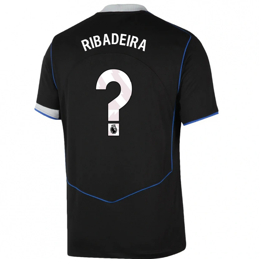Danxen Niño Camiseta Louna Ribadeira #0 Negro Azul Plata Equipación Tercera 2025/26 La Camisa México