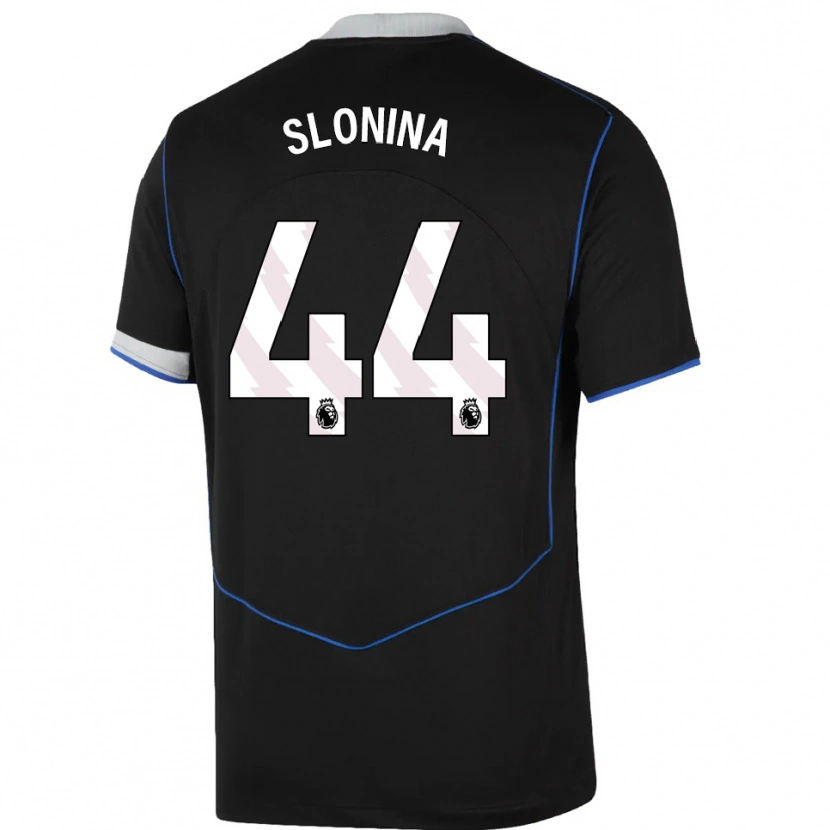 Danxen Niño Camiseta Gabriel Slonina #44 Negro Azul Plata Equipación Tercera 2025/26 La Camisa México