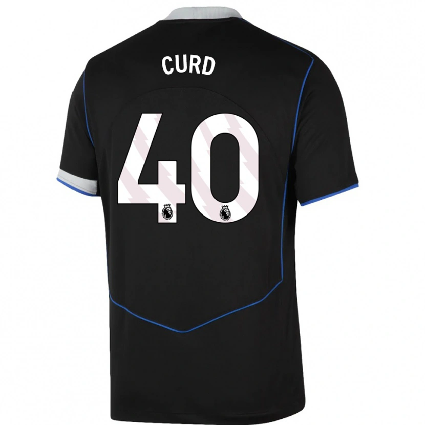 Danxen Niño Camiseta Ted Curd #40 Negro Azul Plata Equipación Tercera 2025/26 La Camisa México