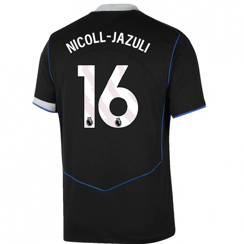 Danxen Niño Camiseta Mahdi Nicoll-Jazuli #16 Negro Azul Plata Equipación Tercera 2025/26 La Camisa México