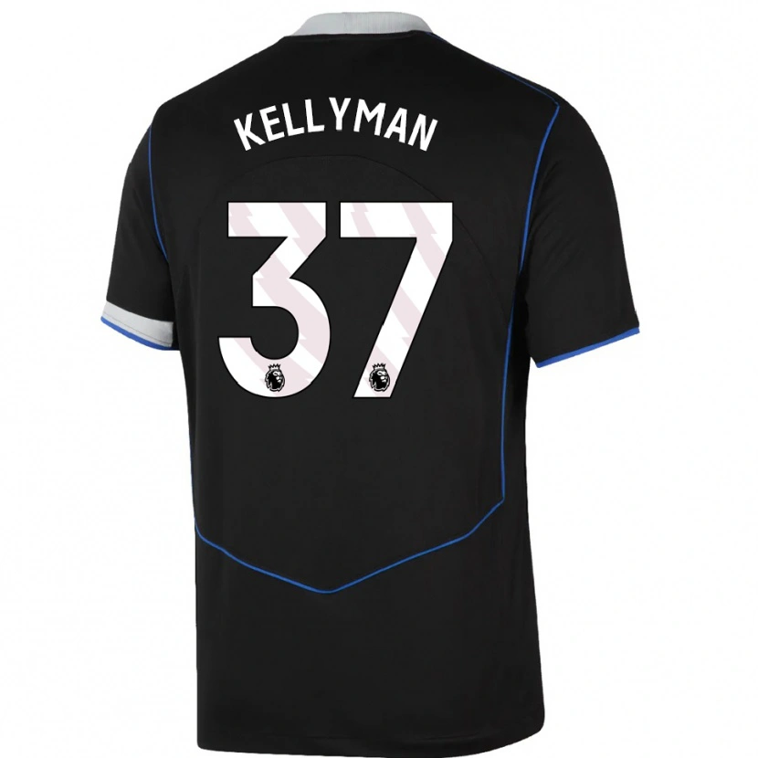 Danxen Niño Camiseta Omari Kellyman #37 Negro Azul Plata Equipación Tercera 2025/26 La Camisa México