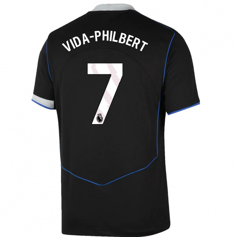 Danxen Niño Camiseta Joel Philbert #7 Negro Azul Plata Equipación Tercera 2025/26 La Camisa México