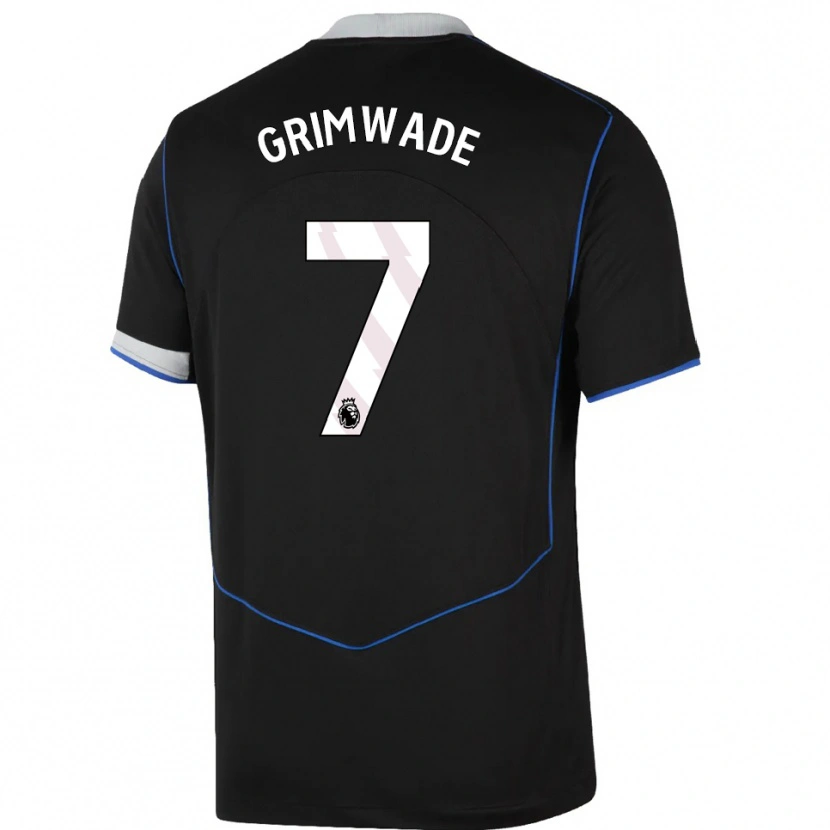 Danxen Niño Camiseta Heze Grimwade #7 Negro Azul Plata Equipación Tercera 2025/26 La Camisa México