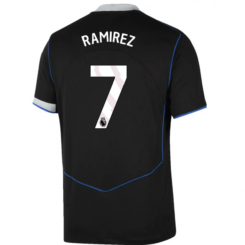 Danxen Niño Camiseta Mayra Ramirez #7 Negro Azul Plata Equipación Tercera 2025/26 La Camisa México