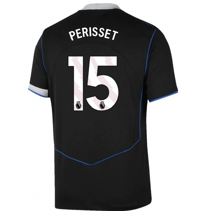 Danxen Niño Camiseta Eve Perisset #15 Negro Azul Plata Equipación Tercera 2025/26 La Camisa México