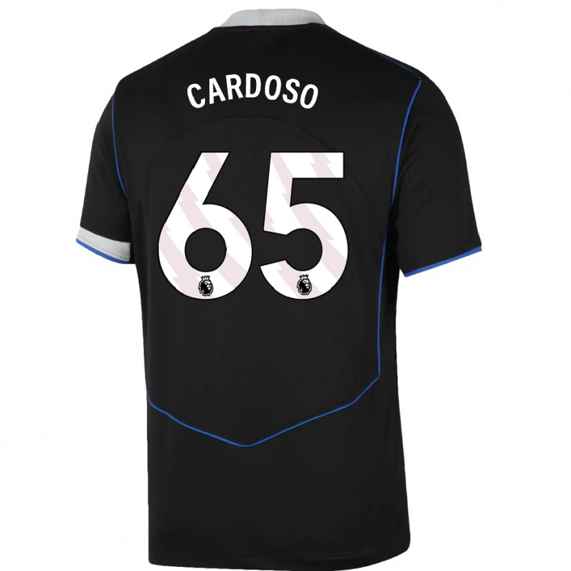 Danxen Niño Camiseta Leo Cardoso #65 Negro Azul Plata Equipación Tercera 2025/26 La Camisa México