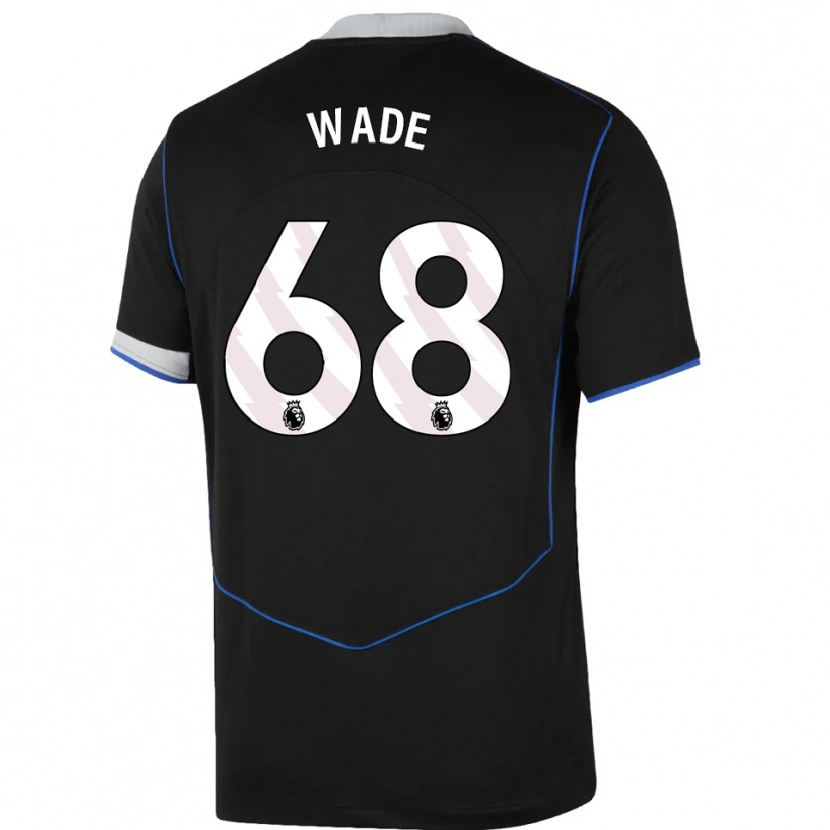 Danxen Niño Camiseta Shaun Wade #68 Negro Azul Plata Equipación Tercera 2025/26 La Camisa México