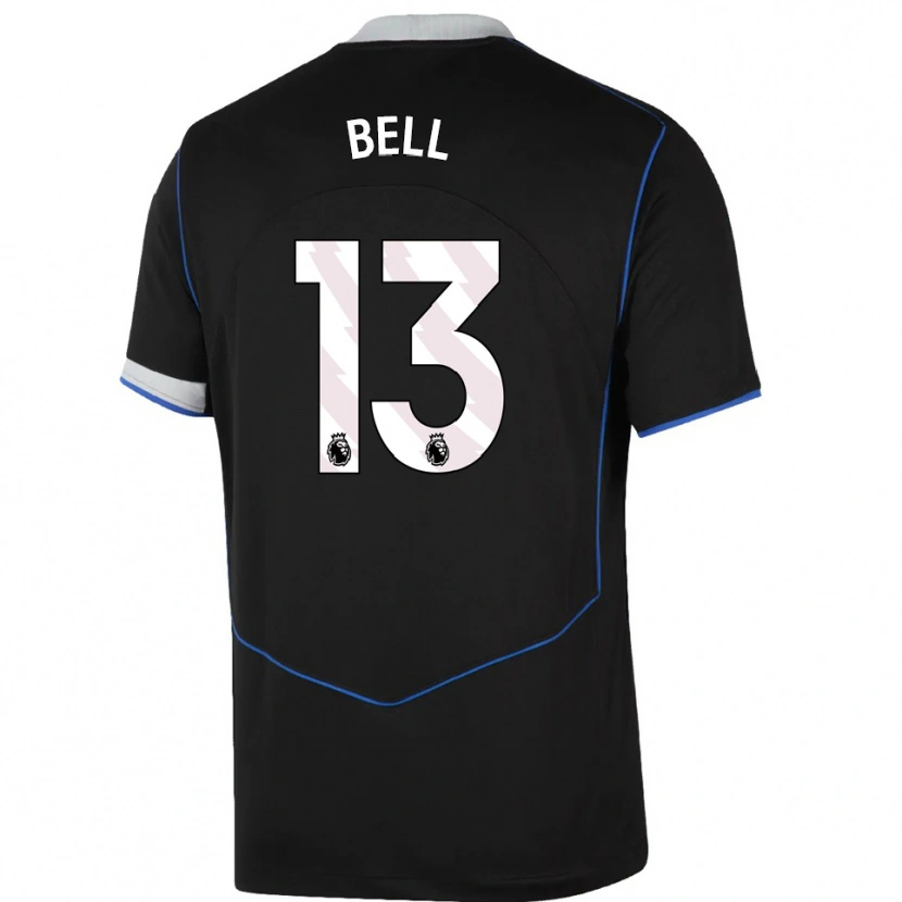 Danxen Niño Camiseta Toby Bell #13 Negro Azul Plata Equipación Tercera 2025/26 La Camisa México