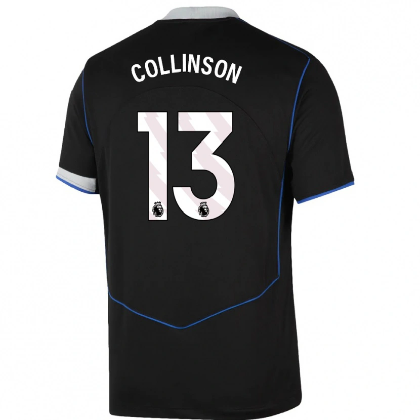 Danxen Niño Camiseta Isaac Collinson #13 Negro Azul Plata Equipación Tercera 2025/26 La Camisa México