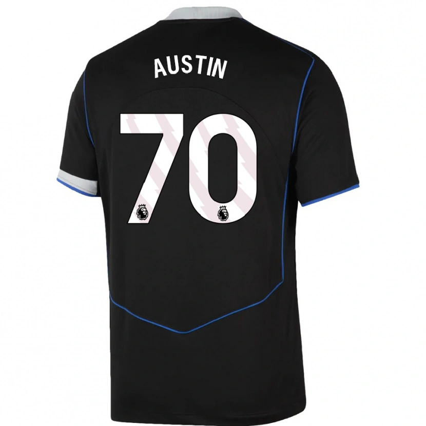 Danxen Niño Camiseta Jack Austin #70 Negro Azul Plata Equipación Tercera 2025/26 La Camisa México