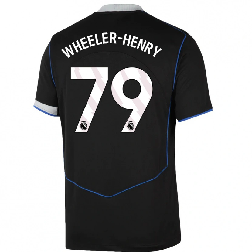 Danxen Niño Camiseta Joseph Wheeler-Henry #79 Negro Azul Plata Equipación Tercera 2025/26 La Camisa México