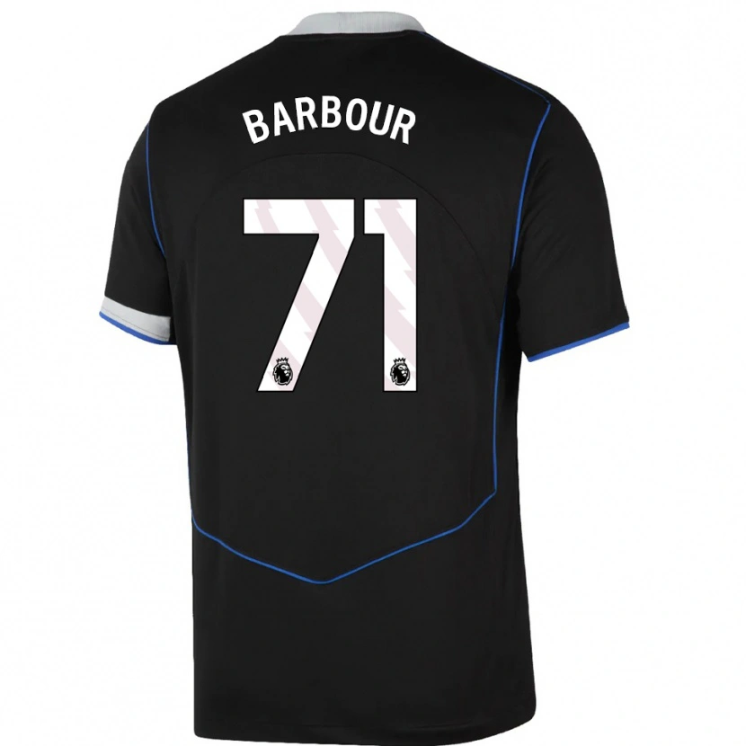 Danxen Niño Camiseta Kobe Barbour #71 Negro Azul Plata Equipación Tercera 2025/26 La Camisa México