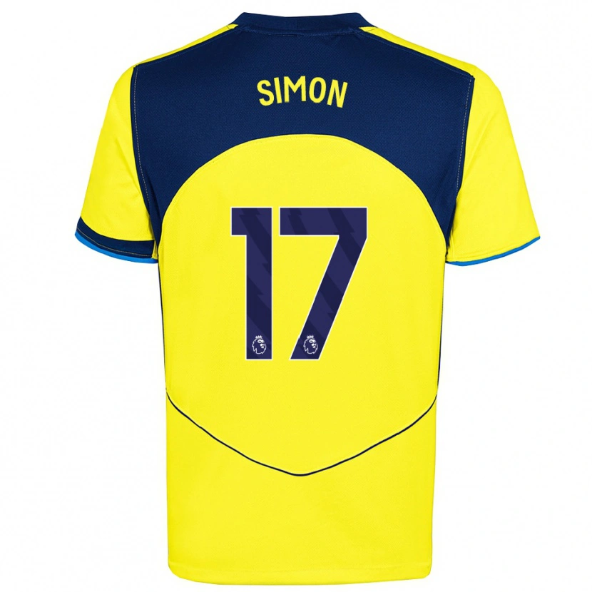 Danxen Niño Camiseta Kyah Simon #17 Amarillo Marino Equipación Tercera 2025/26 La Camisa México