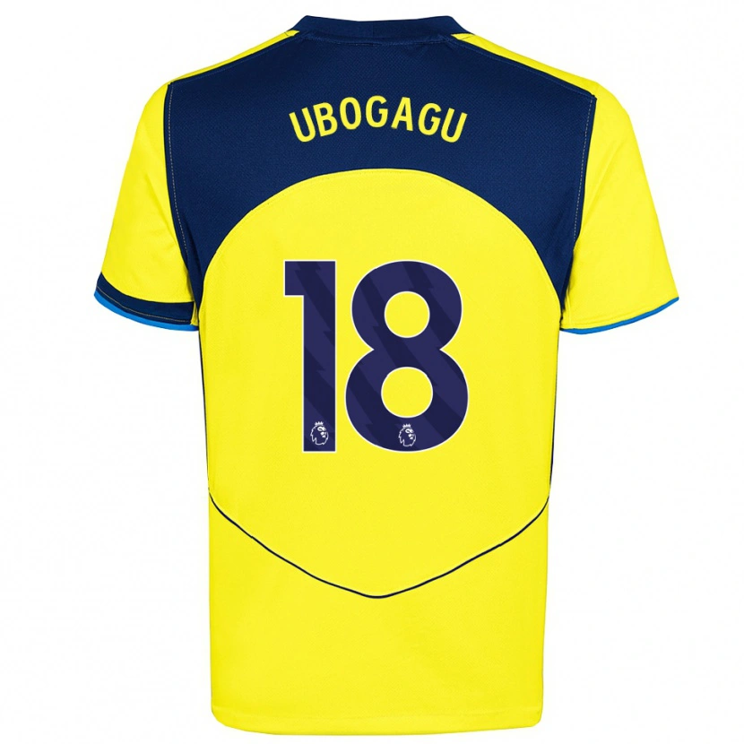 Danxen Niño Camiseta Chioma Ubogagu #18 Amarillo Marino Equipación Tercera 2025/26 La Camisa México
