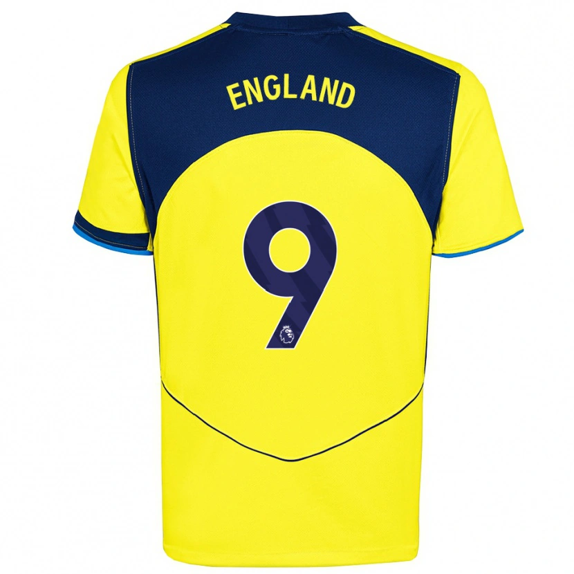 Danxen Niño Camiseta Bethany England #9 Amarillo Marino Equipación Tercera 2025/26 La Camisa México