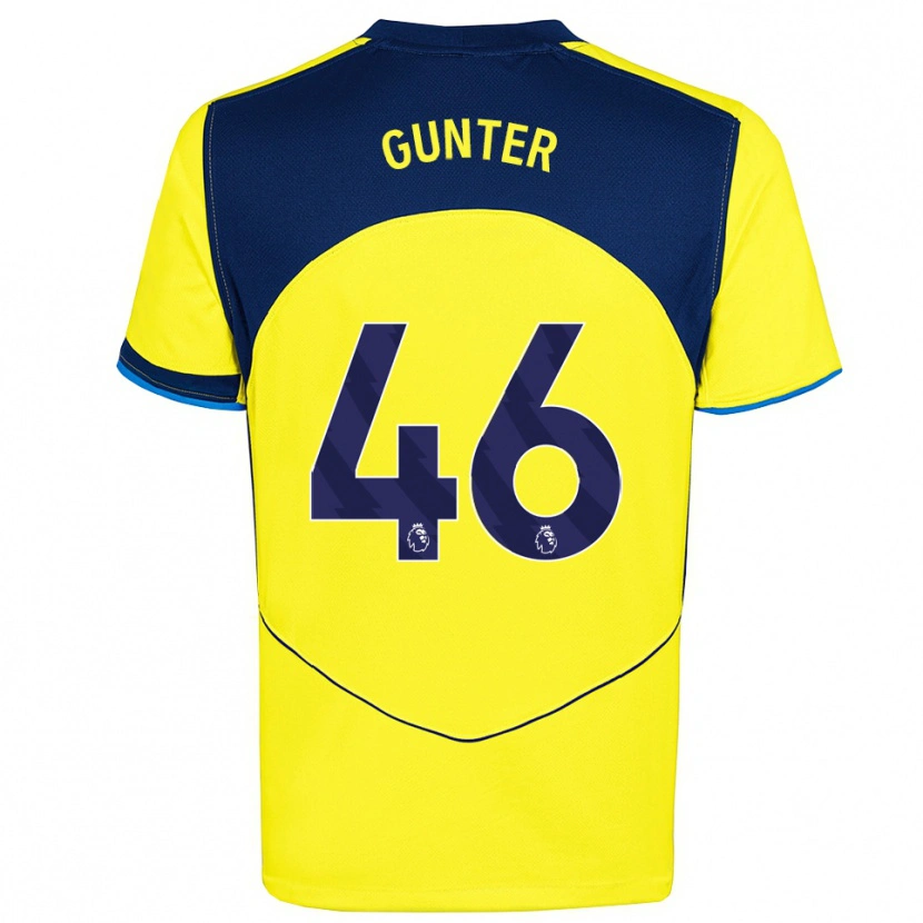 Danxen Niño Camiseta Luca Gunter #46 Amarillo Marino Equipación Tercera 2025/26 La Camisa México
