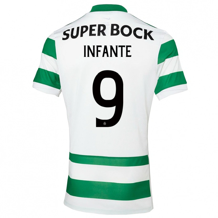 Danxen Hombre Camiseta João Infante #9 Verde Blanco 1ª Equipación 2025/26 La Camisa México