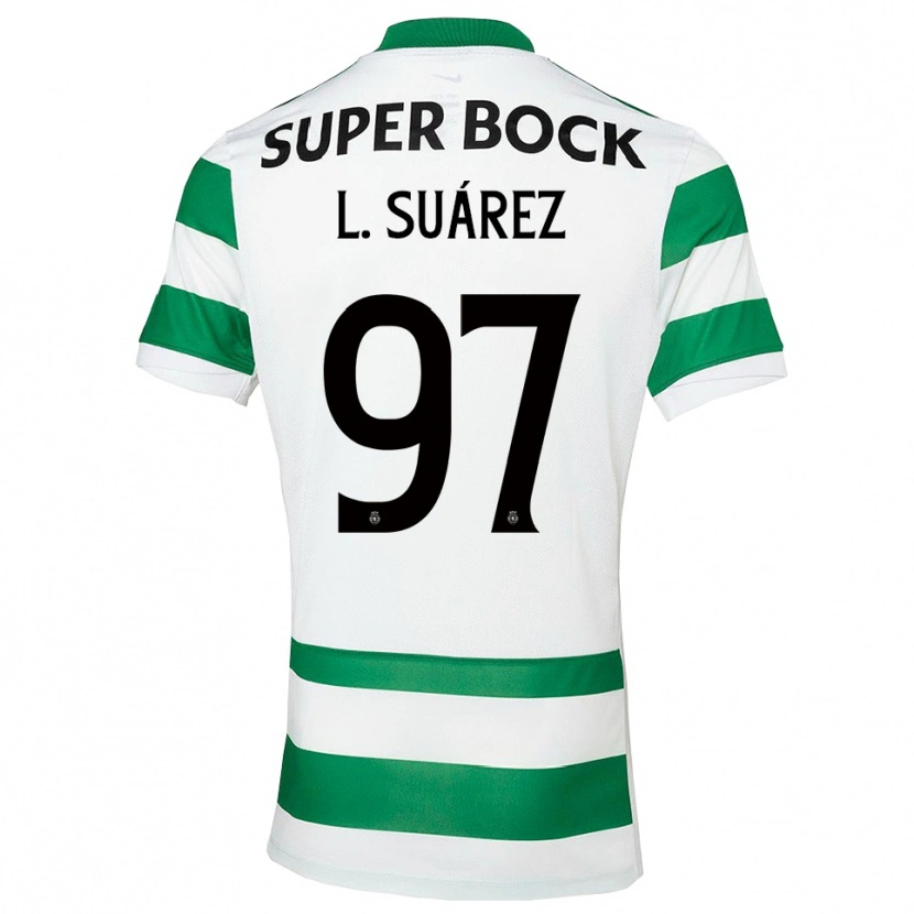 Danxen Hombre Camiseta Luis Suárez #97 Verde Blanco 1ª Equipación 2025/26 La Camisa México