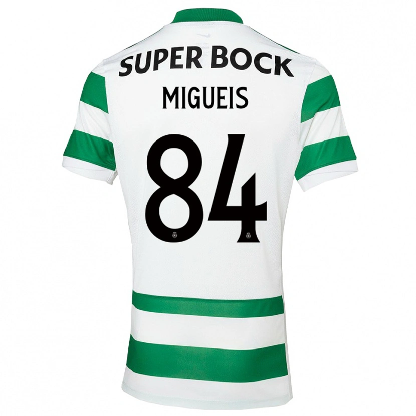 Danxen Hombre Camiseta Pedro Miguéis #84 Verde Blanco 1ª Equipación 2025/26 La Camisa México