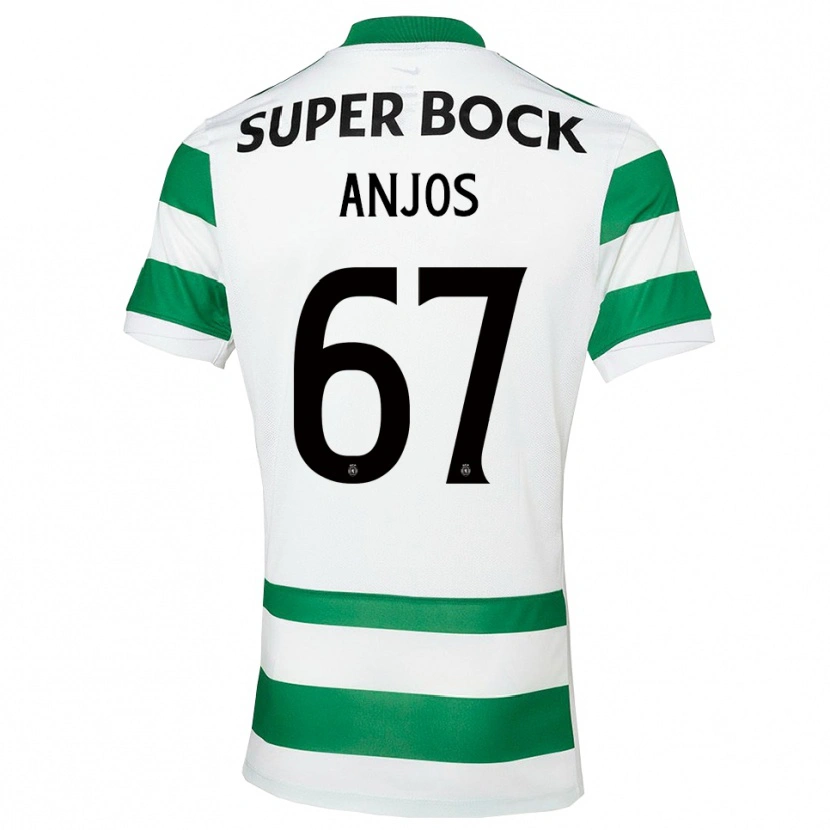 Danxen Hombre Camiseta Lucas Anjos #67 Verde Blanco 1ª Equipación 2025/26 La Camisa México