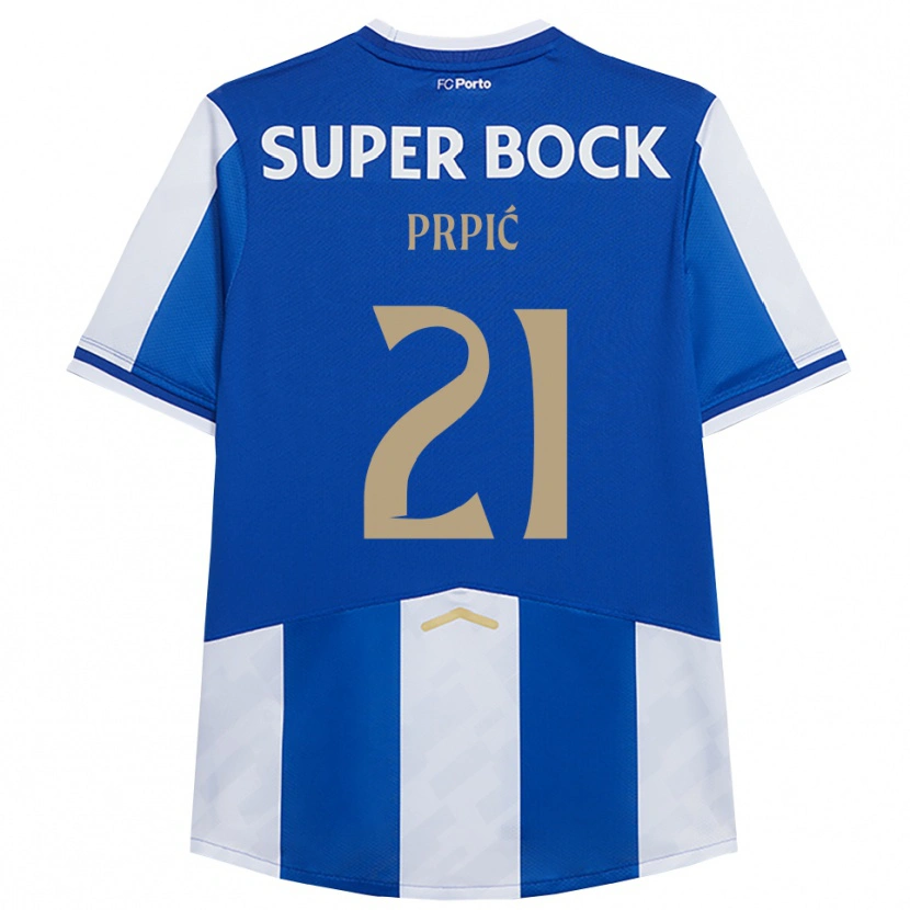 Danxen Hombre Camiseta Dominik Prpić #21 Azul Blanco 1ª Equipación 2025/26 La Camisa México
