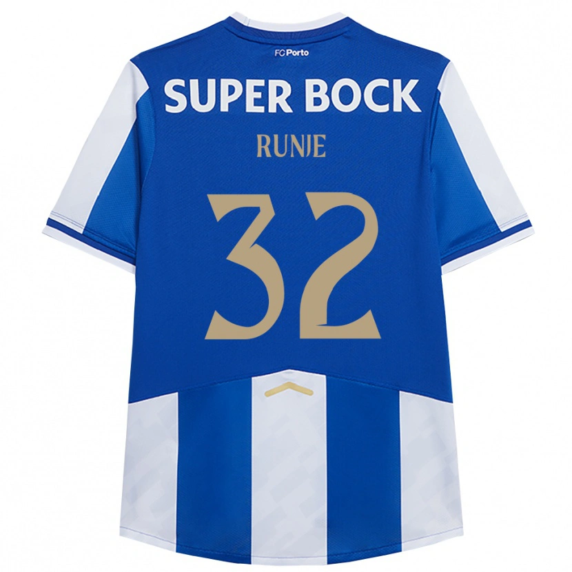 Danxen Hombre Camiseta Roko Runje #32 Azul Blanco 1ª Equipación 2025/26 La Camisa México