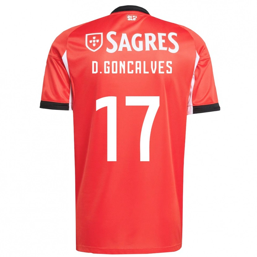 Danxen Hombre Camiseta Diogo Goncalves #17 Rojo Blanco 1ª Equipación 2025/26 La Camisa México
