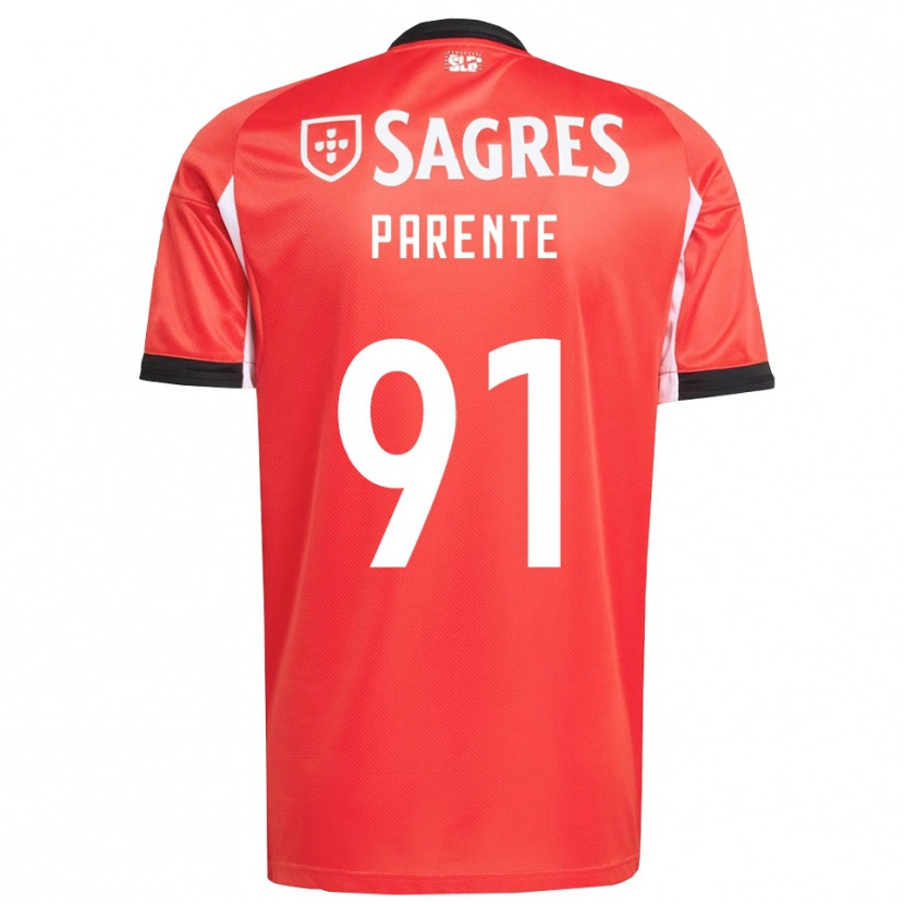 Danxen Hombre Camiseta Tiago Parente #91 Rojo Blanco 1ª Equipación 2025/26 La Camisa México