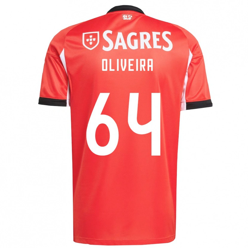 Danxen Hombre Camiseta Gonçalo Oliveira #64 Rojo Blanco 1ª Equipación 2025/26 La Camisa México
