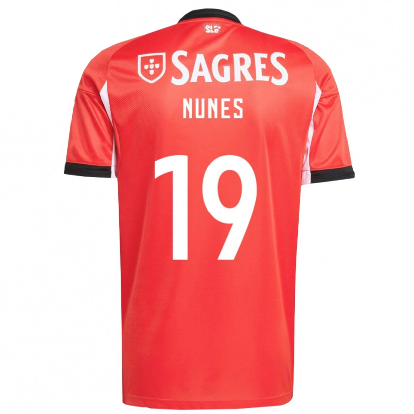 Danxen Hombre Camiseta Bernardo Nunes #19 Rojo Blanco 1ª Equipación 2025/26 La Camisa México