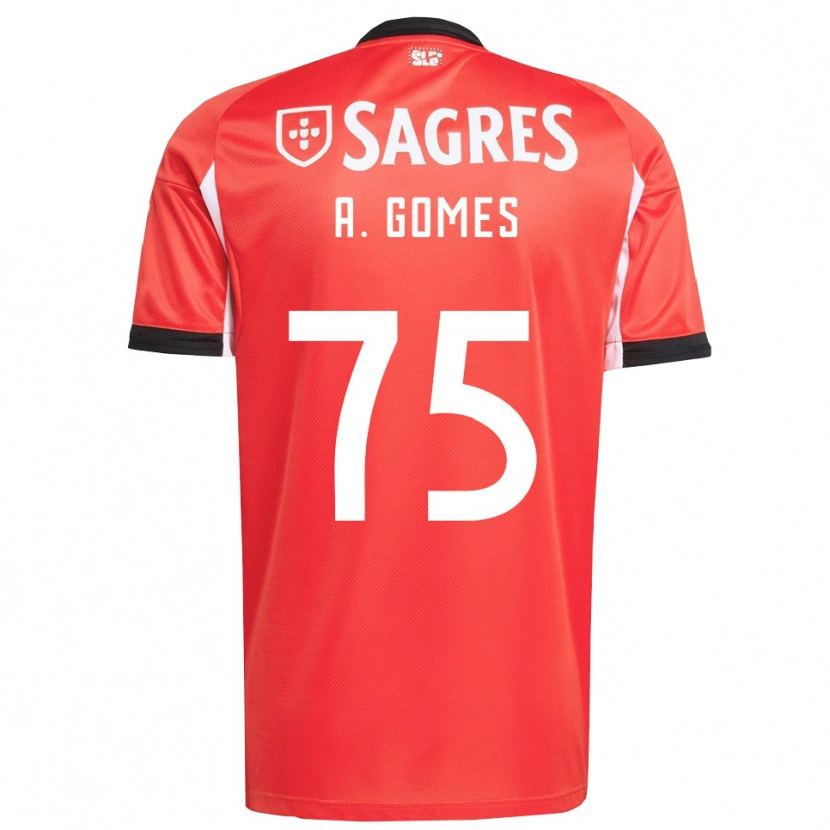 Danxen Hombre Camiseta André Gomes #75 Rojo Blanco 1ª Equipación 2025/26 La Camisa México