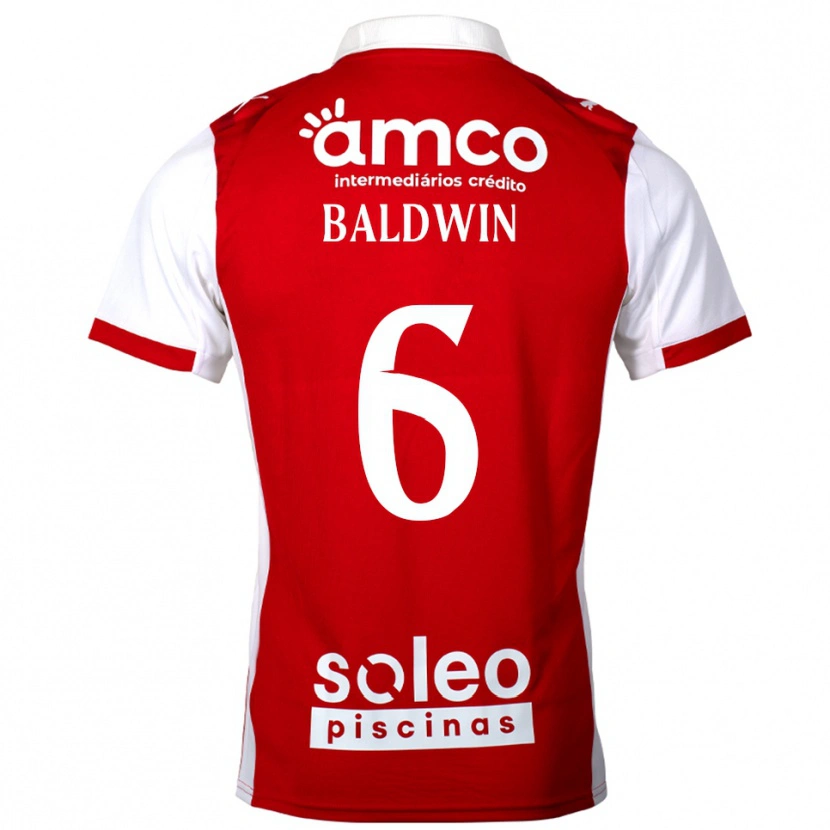Danxen Hombre Camiseta Carlyn Baldwin #6 Rojo Blanco 1ª Equipación 2025/26 La Camisa México