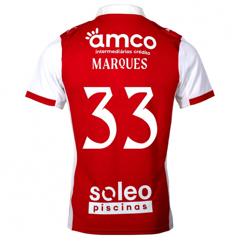 Danxen Hombre Camiseta João Marques #33 Rojo Blanco 1ª Equipación 2025/26 La Camisa México