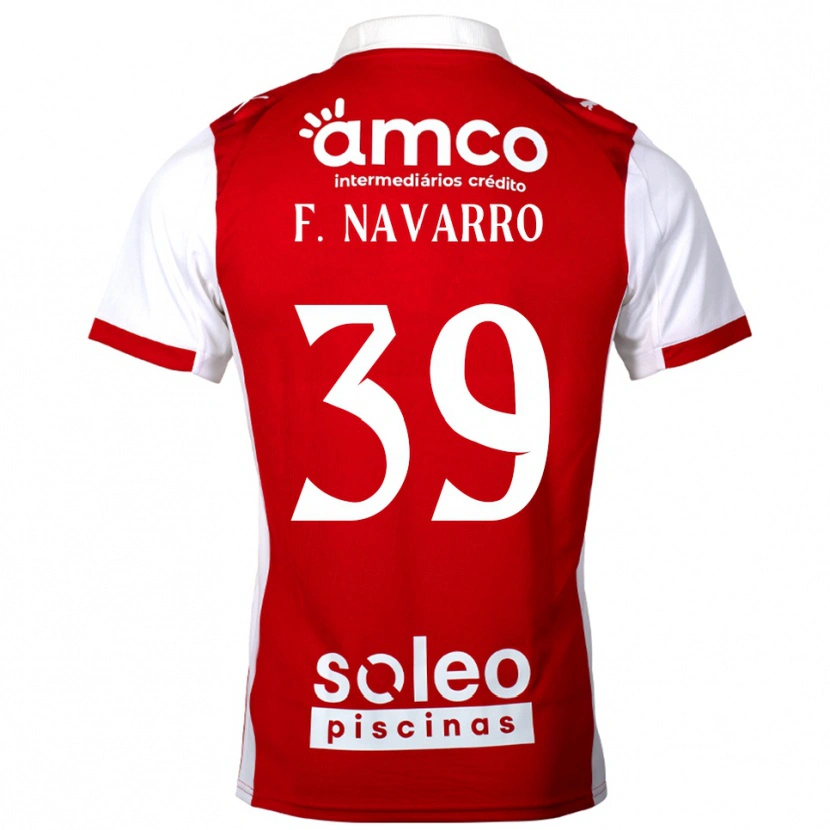 Danxen Hombre Camiseta Fran Navarro #39 Rojo Blanco 1ª Equipación 2025/26 La Camisa México