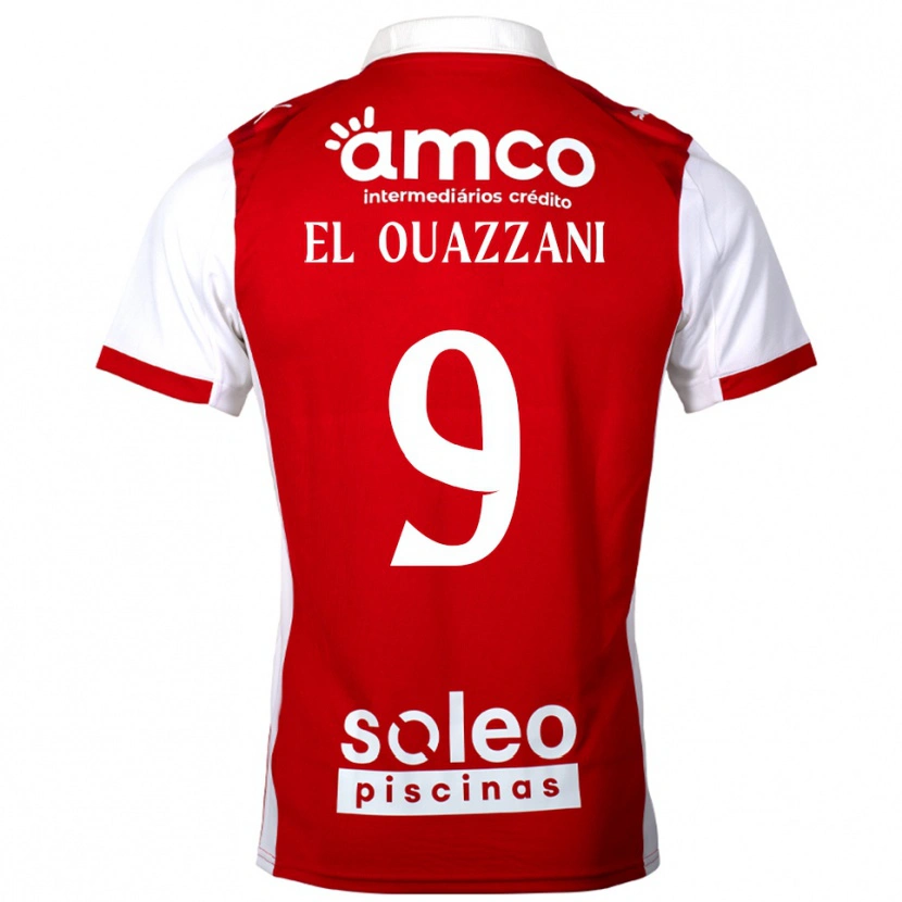 Danxen Hombre Camiseta Amine El Ouazzani #9 Rojo Blanco 1ª Equipación 2025/26 La Camisa México