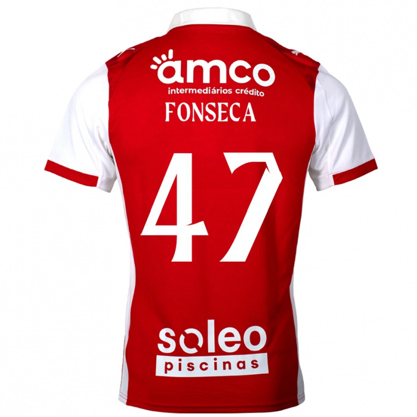 Danxen Hombre Camiseta Diogo Fonseca #47 Rojo Blanco 1ª Equipación 2025/26 La Camisa México