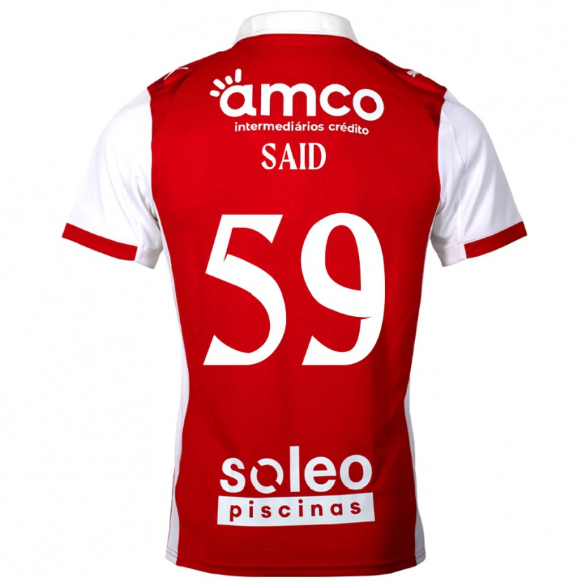 Danxen Hombre Camiseta Yan Said #59 Rojo Blanco 1ª Equipación 2025/26 La Camisa México