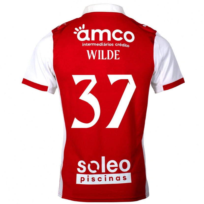 Danxen Hombre Camiseta Manjou Wilde #37 Rojo Blanco 1ª Equipación 2025/26 La Camisa México