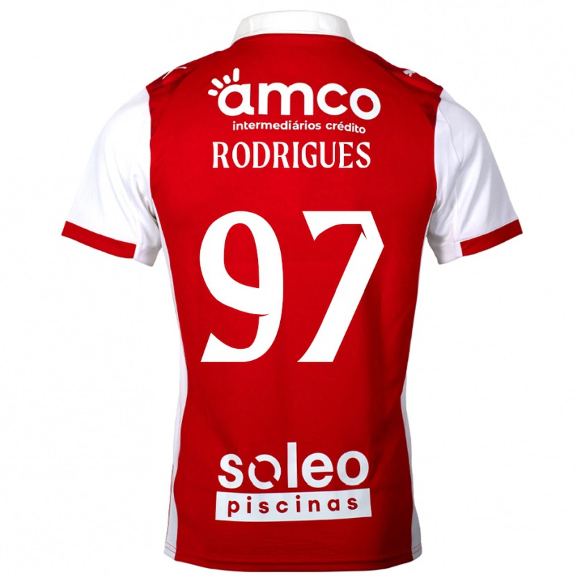 Danxen Hombre Camiseta Dinis Rodrigues #97 Rojo Blanco 1ª Equipación 2025/26 La Camisa México