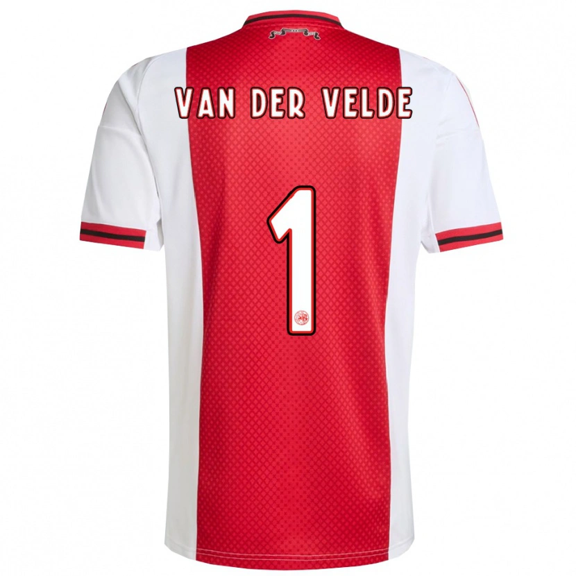 Danxen Hombre Camiseta Valentijn Van Der Velde #1 Rojo Blanco 1ª Equipación 2025/26 La Camisa México