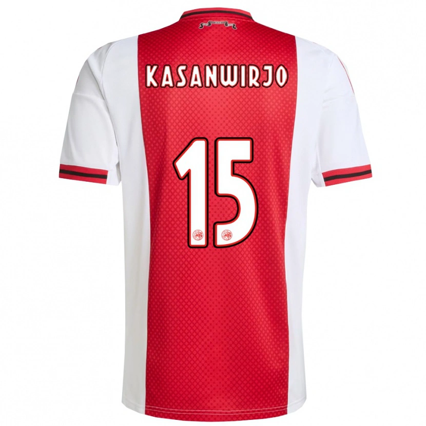 Danxen Hombre Camiseta Kennynho Kasanwirjo #15 Rojo Blanco 1ª Equipación 2025/26 La Camisa México