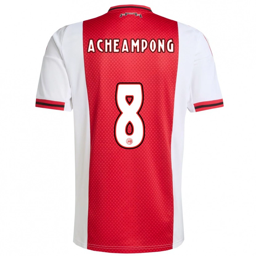 Danxen Hombre Camiseta Levi Acheampong #8 Rojo Blanco 1ª Equipación 2025/26 La Camisa México