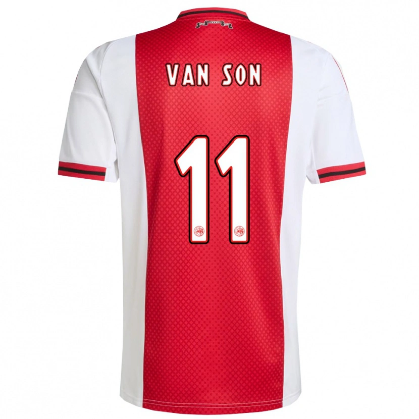 Danxen Hombre Camiseta Daniël Van Son #11 Rojo Blanco 1ª Equipación 2025/26 La Camisa México