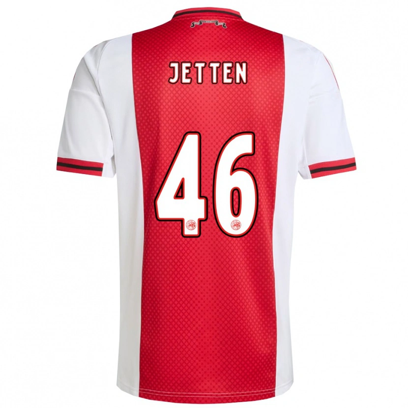 Danxen Hombre Camiseta Lucas Jetten #46 Rojo Blanco 1ª Equipación 2025/26 La Camisa México