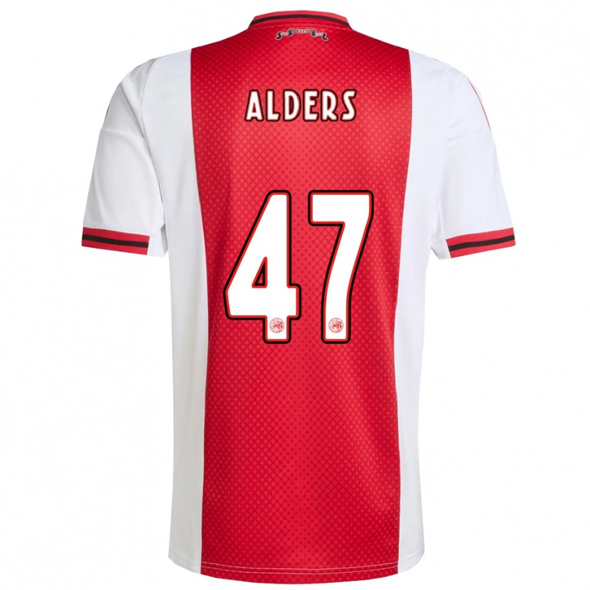 Danxen Hombre Camiseta Gerald Alders #47 Rojo Blanco 1ª Equipación 2025/26 La Camisa México