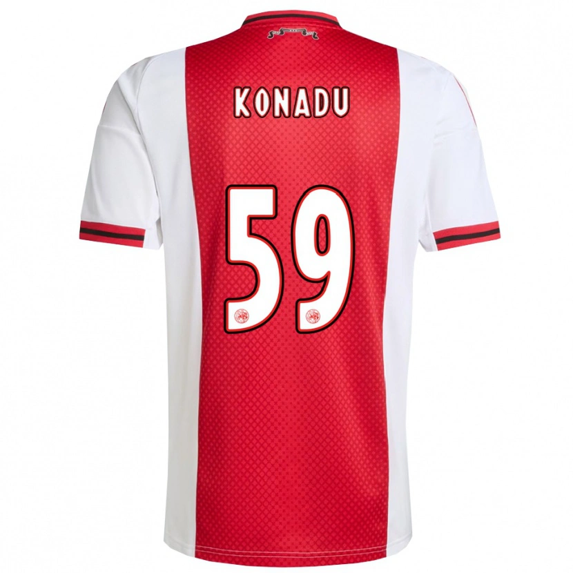 Danxen Hombre Camiseta Don-Angelo Konadu #59 Rojo Blanco 1ª Equipación 2025/26 La Camisa México