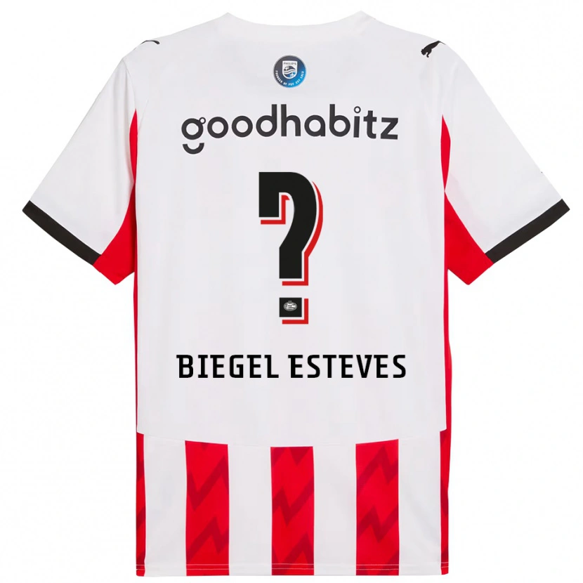 Danxen Hombre Camiseta Moon Biegel Esteves #0 Rojo Blanco 1ª Equipación 2025/26 La Camisa México