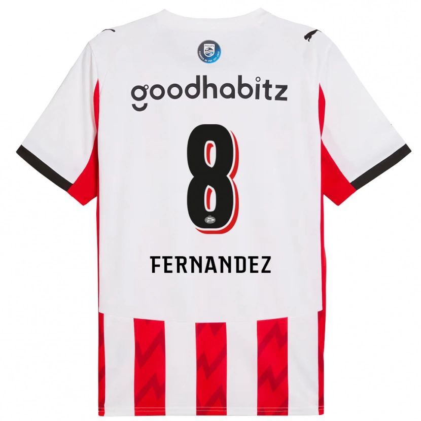 Danxen Hombre Camiseta Noah Fernandez #8 Rojo Blanco 1ª Equipación 2025/26 La Camisa México