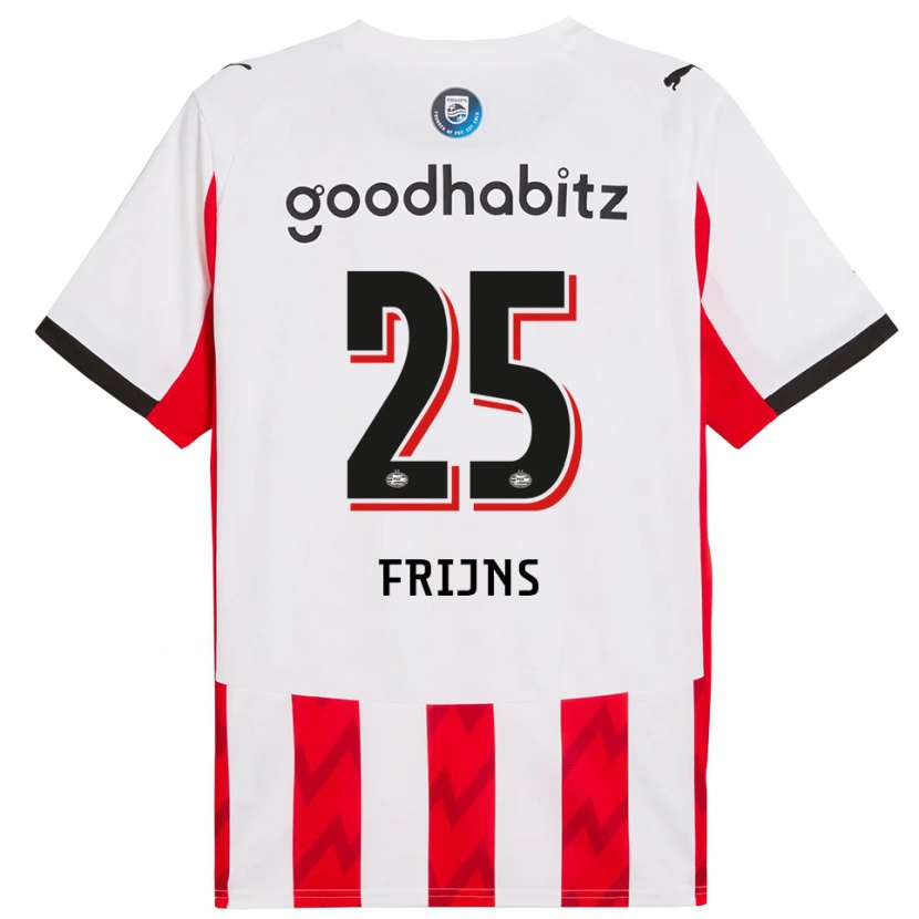 Danxen Hombre Camiseta Emma Frijns #25 Rojo Blanco 1ª Equipación 2025/26 La Camisa México